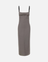 THE ATTICO Abito midi in raso GREY Donna 