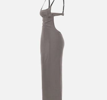 THE ATTICO Abito midi in raso GREY Donna 