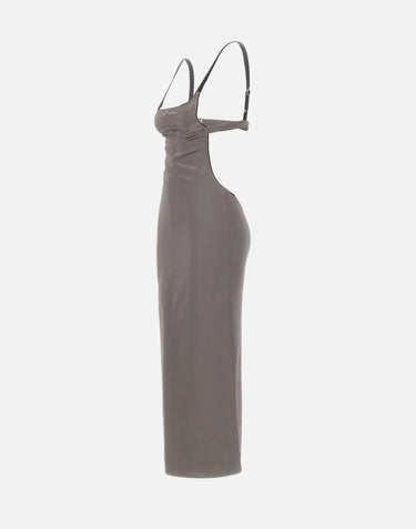THE ATTICO Abito midi in raso GREY Donna 