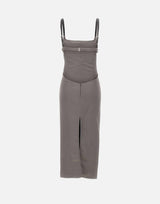 THE ATTICO Abito midi in raso GREY Donna 