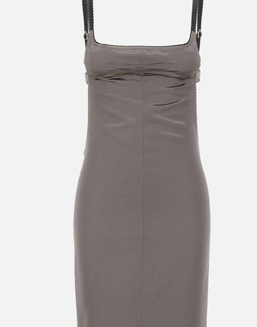 THE ATTICO Abito midi in raso GREY Donna 