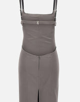 THE ATTICO Abito midi in raso GREY Donna 