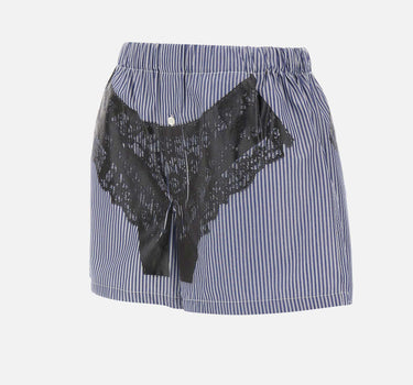 Shorts trompe l'oeil a righe VAQ11P021 WHTBLUE VAQUERA 