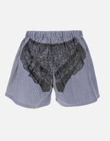Shorts trompe l'oeil a righe VAQ11P021 WHTBLUE VAQUERA 