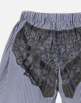Shorts trompe l'oeil a righe VAQ11P021 WHTBLUE VAQUERA 