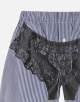 Shorts trompe l'oeil a righe VAQ11P021 WHTBLUE VAQUERA 