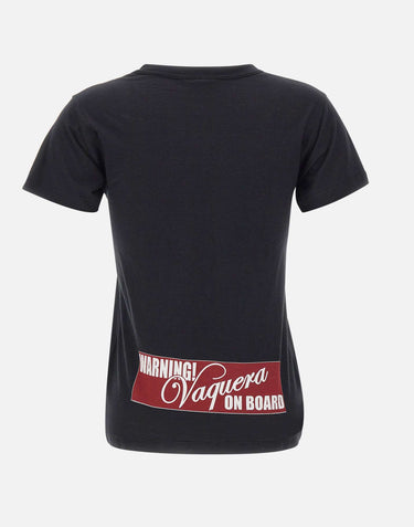 T-shirt in cotone stampata VAQ11T008 BLACK VAQUERA 