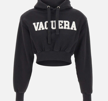 Felpa crop con cappuccio VAQ11T029 BLACK VAQUERA 