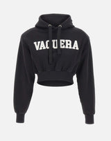 Felpa crop con cappuccio VAQ11T029 BLACK VAQUERA 