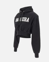 Felpa crop con cappuccio VAQ11T029 BLACK VAQUERA 