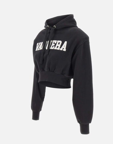 Felpa crop con cappuccio VAQ11T029 BLACK VAQUERA 
