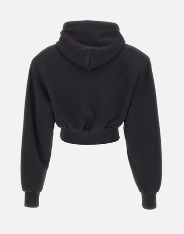 Felpa crop con cappuccio VAQ11T029 BLACK VAQUERA 