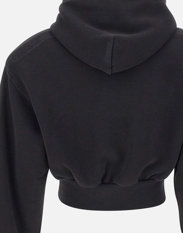 Felpa crop con cappuccio VAQ11T029 BLACK VAQUERA 