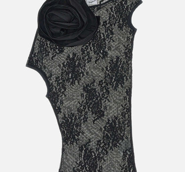 Top in pizzo con fiore VAQ11T040 BLACK VAQUERA 