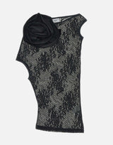 Top in pizzo con fiore VAQ11T040 BLACK VAQUERA 