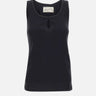 Top in misto cotone e lino 1226JTP007237A BLACK VICTORIA BECKHAM 