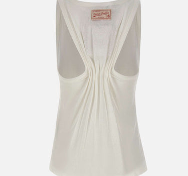 Top in misto cotone e lino 1226JTP007237A WHITE VICTORIA BECKHAM 