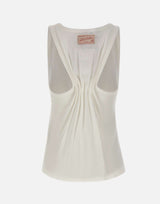 Top in misto cotone e lino 1226JTP007237A WHITE VICTORIA BECKHAM 