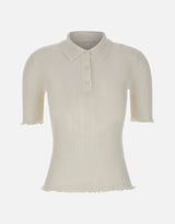 Polo con volant 1226KTP007273A WHITE VICTORIA BECKHAM 