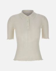 Polo con volant 1226KTP007273A WHITE VICTORIA BECKHAM 