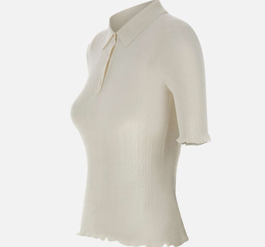 Polo con volant 1226KTP007273A WHITE VICTORIA BECKHAM 