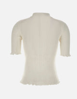 Polo con volant 1226KTP007273A WHITE VICTORIA BECKHAM 