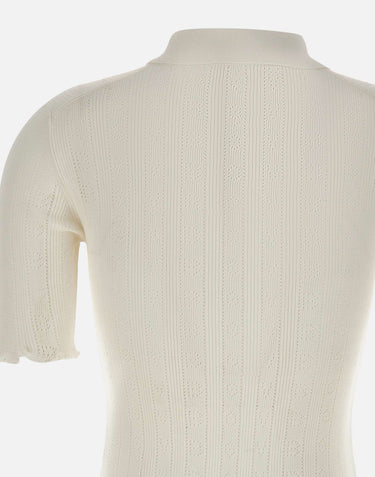 Polo con volant 1226KTP007273A WHITE VICTORIA BECKHAM 