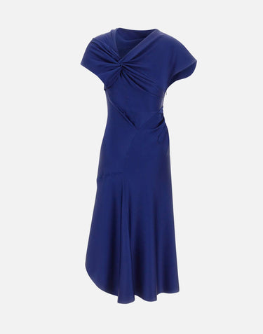 Abito asimmetrico con nodo 1226WDR007294B INDIGO VICTORIA BECKHAM 