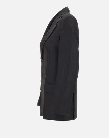 Blazer con revers a tacca 1226WJK007216A BLACK VICTORIA BECKHAM 