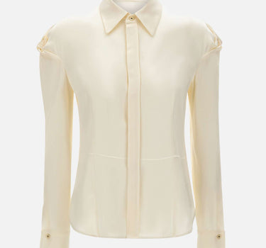 VICTORIA BECKHAM Camicia in raso con nodi WHITE Donna 