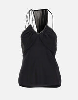 Top in seta arricciato 1226WTP007297A BLACK VICTORIA BECKHAM 