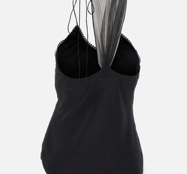 Top in seta arricciato 1226WTP007297A BLACK VICTORIA BECKHAM 