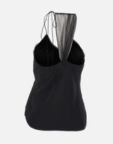 Top in seta arricciato 1226WTP007297A BLACK VICTORIA BECKHAM 