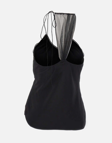 Top in seta arricciato 1226WTP007297A BLACK VICTORIA BECKHAM 