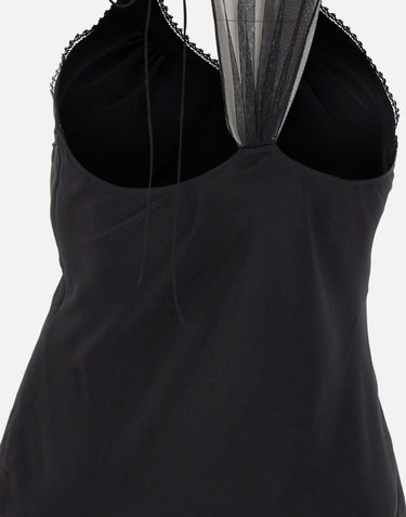 Top in seta arricciato 1226WTP007297A BLACK VICTORIA BECKHAM 