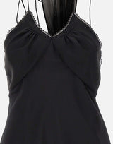 Top in seta arricciato 1226WTP007297A BLACK VICTORIA BECKHAM 