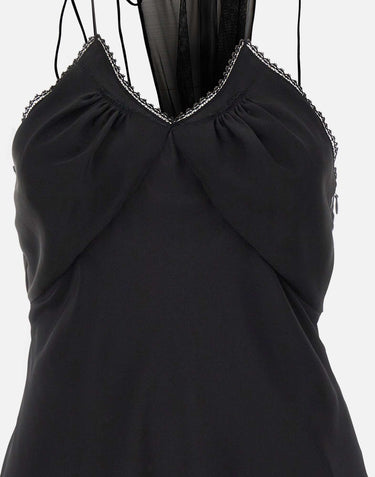 Top in seta arricciato 1226WTP007297A BLACK VICTORIA BECKHAM 
