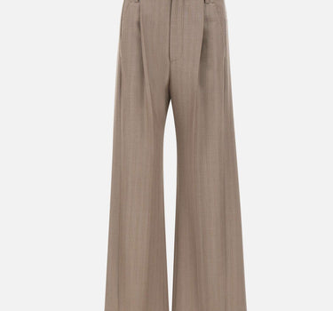 Pantaloni con vita plissettata 1226WTR007113A LIMESTONE VICTORIA BECKHAM 