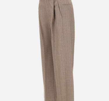 Pantaloni con vita plissettata 1226WTR007113A LIMESTONE VICTORIA BECKHAM 