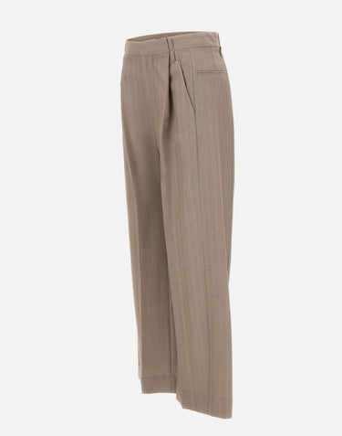 Pantaloni con vita plissettata 1226WTR007113A LIMESTONE VICTORIA BECKHAM 