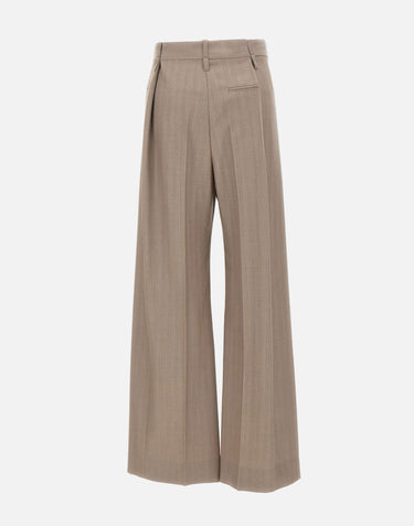 Pantaloni con vita plissettata 1226WTR007113A LIMESTONE VICTORIA BECKHAM 