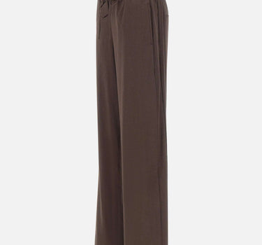VINCE. Pantaloni in misto lino BROWN Donna 