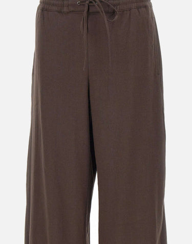 VINCE. Pantaloni in misto lino BROWN Donna 