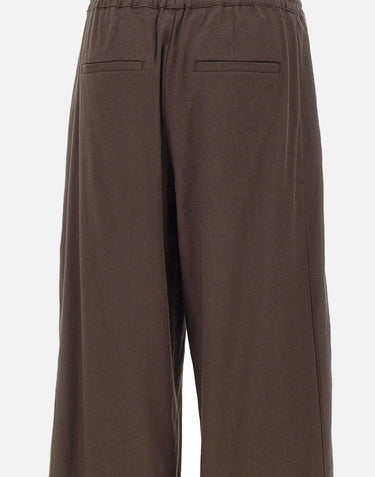 VINCE. Pantaloni in misto lino BROWN Donna 