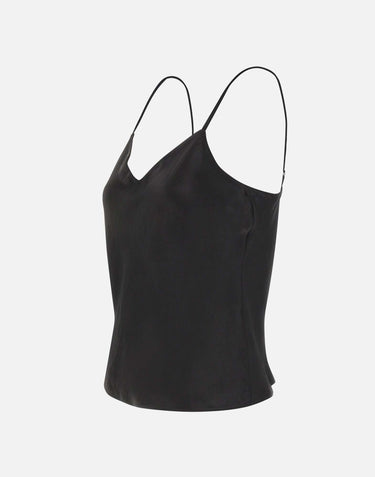Top in raso V172013204 001BLK VINCE. 