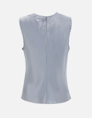 Top satinato con dettaglio smerlato V172013205 431LTL VINCE. 