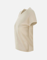 Maglia a maniche corte in misto lana e cashmere V182979864 101OWH VINCE. 