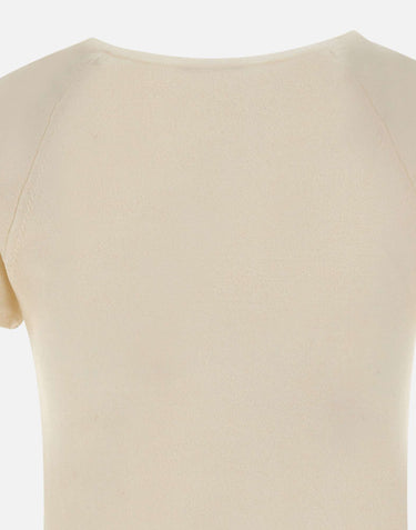 Maglia a maniche corte in misto lana e cashmere V182979864 101OWH VINCE. 