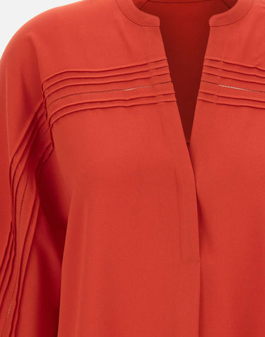 Blusa con pieghe decorative V184813202 870POP VINCE. 