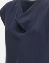 Camicetta in seta con scollo a cappuccio V796112595 403CBL VINCE. 